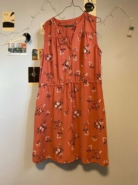 Denver Hayes Rust Floral Sleeveless Midi Dress
